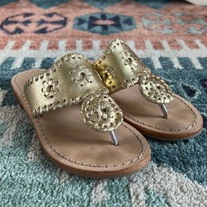 Jack Rogers Gold Sandals - size 12 - EUC!